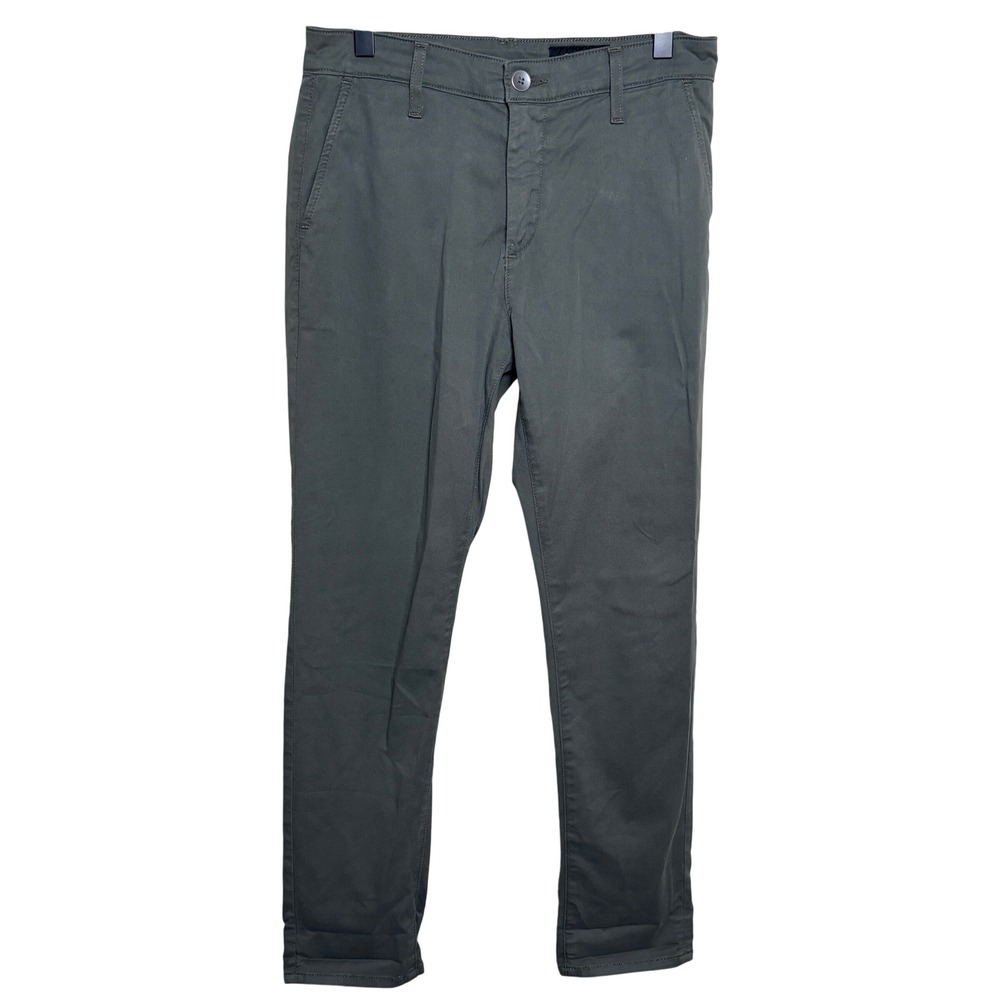 AG Adriano Goldschmied Caden Olive Green Tailored Trousers Chino Pants Womens 25